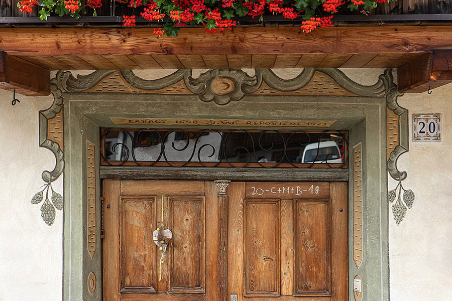 an entrance bears the mark of a house blessing